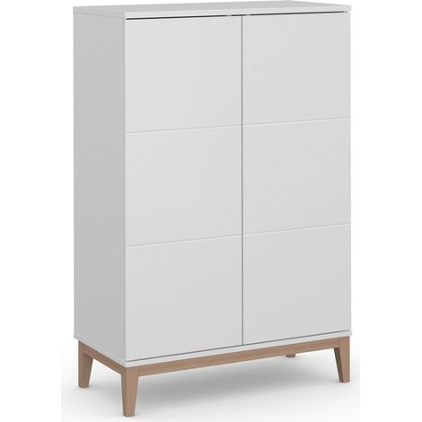 Armoire avec 2 portes en effet bois blanc (1/5)