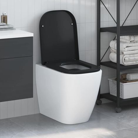 Sedile del WC Nero 47,5 x 35 x 3,6 cm Duroplast vidaXL (1/5)