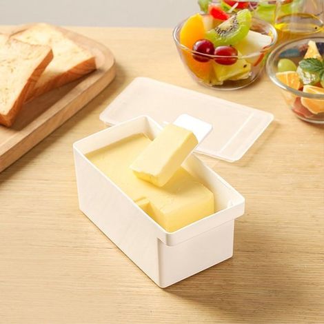 Coupe-beurre avec couvercle - beurrier - Bol à beurre - Beurrier avec couvercle - Coupe-beurre et distributeur - Beurrier avec couvercle et coupe-beurre - Blanc - PPWit (1/5)
