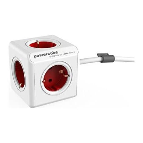 Mehrfachsteckdose allocacoc powercube verlängert rot 1 5 meter (1/5)