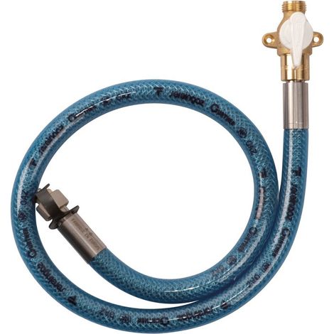 Gurtner – Flexible inox 1m pour gaz naturel – Robinet ROAI inclus – Pression 37 MBAR – Débit 1,6 m3/h – Entrée mâle G 1/2'