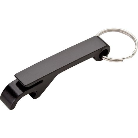 Llavero metálico abridor de botellas con herramienta ranurada, accesorio de cocina y bar a granel, con barra de garra (negro) (1/5)