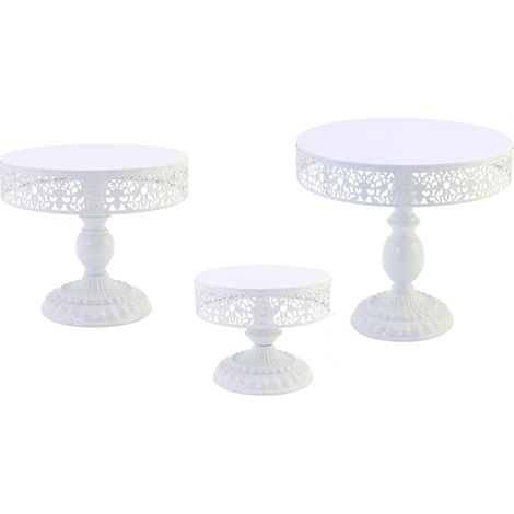 Set di 3 alzatine bianche per torte con gambe, tavolo dei dolci, torta, muffin, alzatina per torte (1/4)