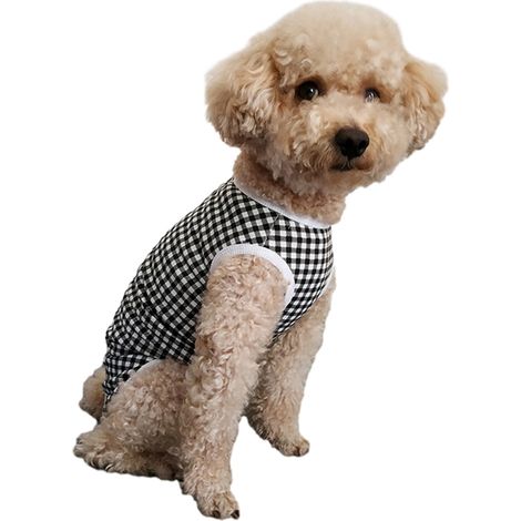 1 combinaison de convalescence, en pur coton, pour chiots post-opératoires, avec attache QQ et anneau urinaire, taille S à XL (1/5)