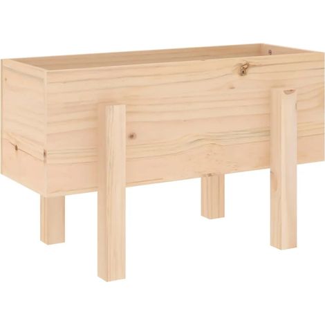 Jardinière rectangulaire décorative outdoor 62 x 30 x 38 cm en bois massif de pin (1/5)