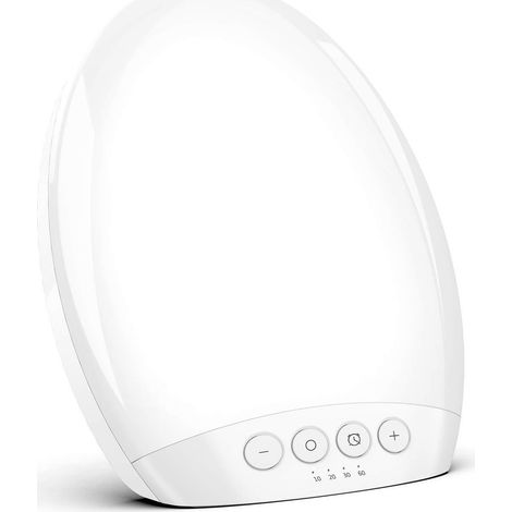 Lampe fluorescente, lampe fluorescente LED 10 000 lux, lampe fluorescente avec 3 couleurs de lumière et 5 niveaux de luminosité, minuterie 60 minutes (1/5)