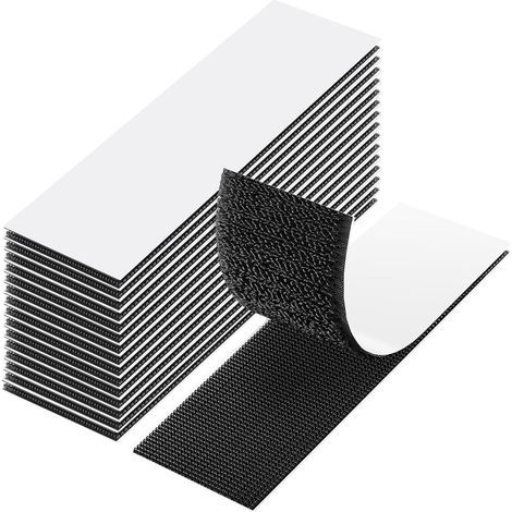 15 Pièces Scratch Autocollant Double Face 30mm x 100mm, Double Face Scratch Adhésif Rubans, Bande Agrippantes Adhésives Autocollant Puissant Hook & Loop Extra Fort Pour DIY Tapis (Noir) (1/5)