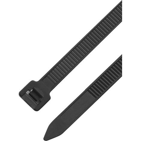 Lot de 100 attaches nylon haute résistance auto-lockantes pour câbles et tuyaux (3x200 mm, noir) - produits de fixation et câblage