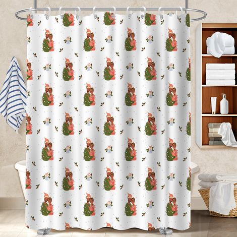 Rideau douche imperméable polyester 180x180 souple bâche de douche pour jeune couple emménageant (1/5)