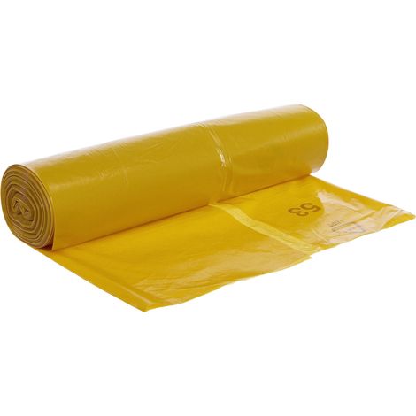 Deiss Premium 13001 Sacchetti per Rifiuti Tipo 60, Giallo, 700X1100 mm, 25 Pezzi (1/3)