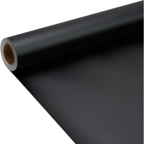 Rouleau de papier cadeau noir mat 9 m x 43 cm, couleur unie, effet nacré, pour anniversaire, Noël, baby shower, décoration de cadeaux de festival (1/5)