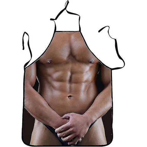 Tablier amusant - Tablier de cuisine/pâtisserie ajustable pour couple, motif homme musclé et femme sexy (1/5)