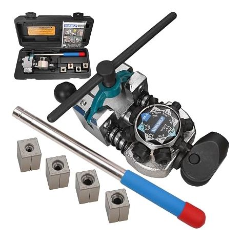 Brake Hose Flaring Tool Kit 45 Degree Single Double Bubble Flares for 3/16 1/4 5/16 3/8 Inch (4.75mm 6.35mm 8.0mm 9.5mm) Pipes (1/5)