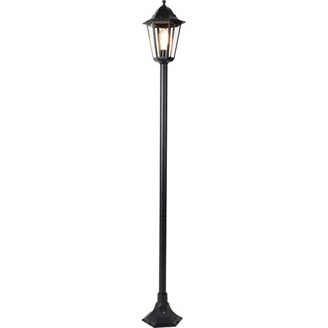 QAZQA rústico Lámpara de pie exterior inteligente negra 170cm con Wifi ST64 - New Orleans Aluminio /Vidrio Alargada Adecuado para LED Max. 1 x 7 Watt