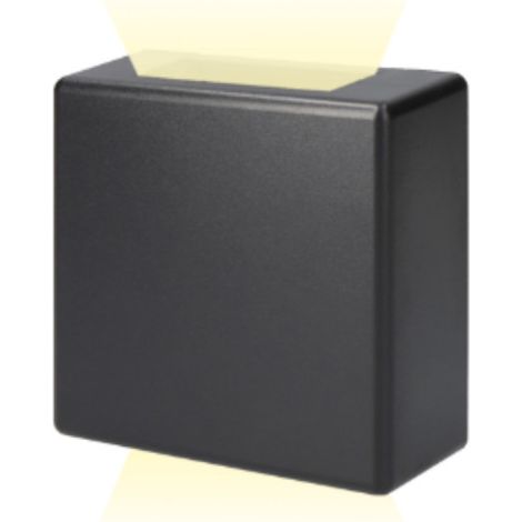 Aplique led cuadrado con 2 proyecciones 3 w 237 lm 4000 k luz dia ip54 11.5 x 11.5 x 5 cm
