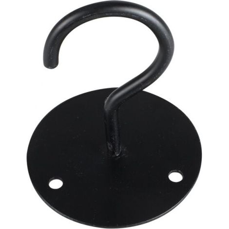 (Black) 4 Pack Metal Plant Wall Hooks, Ceiling Hooks with Screws and Anchors for Hanging Plant Baskets, Lanterns, Wind Chimes, Outdoor Decor YMYNY (1/4)