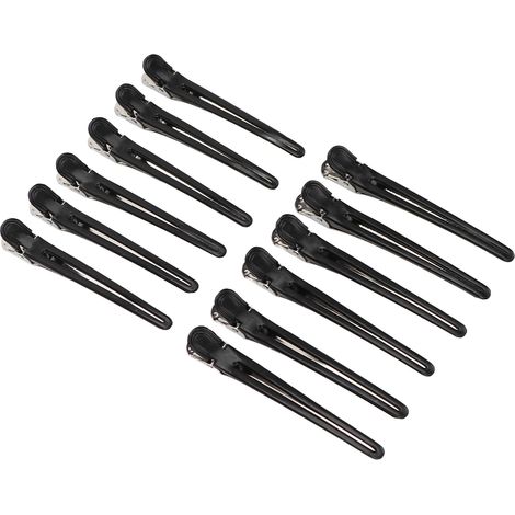 12 pinces bec de canard robustes antidérapantes sans couture pour coiffeur et salon de coiffure (1/5)