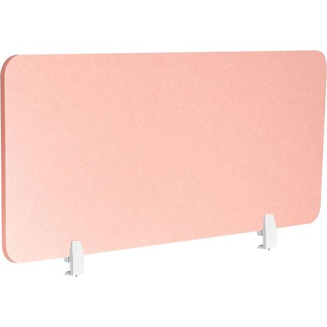 Séparateur de Bureau Panneau Synthétique Acoustique Tissu 160 x 50 cm Rose Pêche Split
