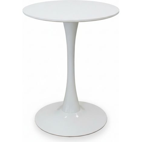 Tavolo Tondo Moderno Diametro 60 cm Altezza 73 cm Mobile Cucina Salotto bianco