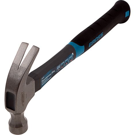 Gross 10475 Claw Hammer 450 g, triple-component fiberglass handle