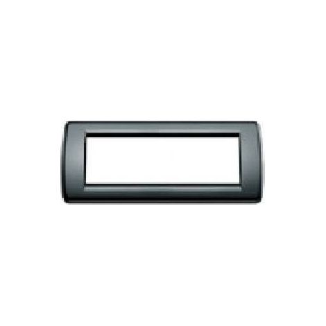 Vimar placca 6 moduli rondo' nera serie idea 16766.16