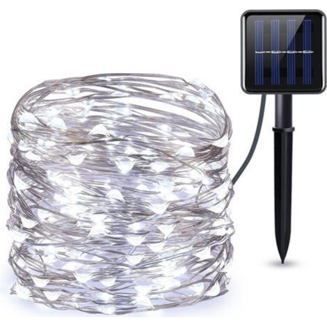 Guirnalda de luces solares LED para exteriores, 20 m, resistente al agua IP65, lámpara solar decorativa para jardín, patio, tienda de campaña, boda, Bluedeer-Crezuo