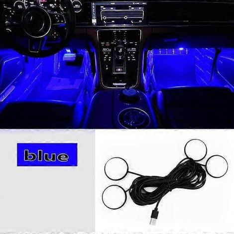 4-in-1 LED-Ambientebeleuchtung fürs Auto, Innenraum- und Bodenbeleuchtung, eisblaue Sternenbirne, USB-Nachtlicht (1/2)