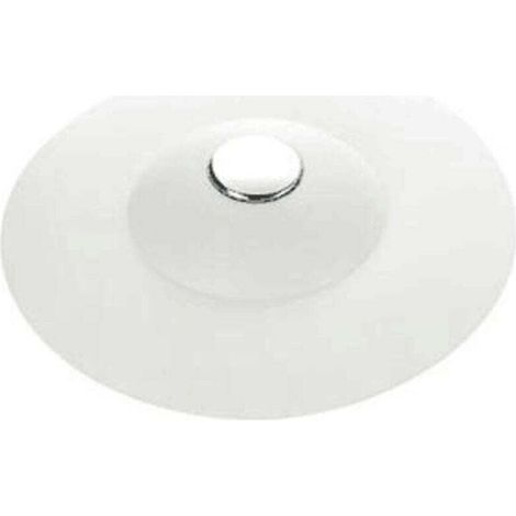 Flex Drain Stop. Bath and shower drain with hair catcher, white (1/4)