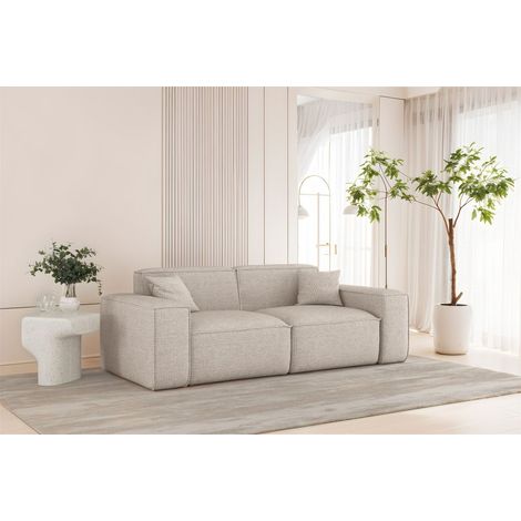 Sofa Designersofa CELES PREMIUM 2-Sitzer in Stoff Artico Creme