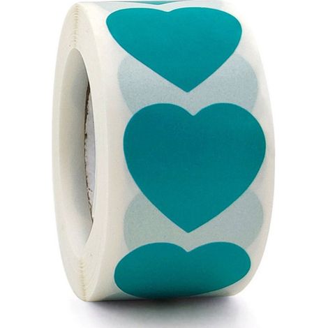 Etiquetas, 2 rollos (500 pegatinas por rollo), Pegatinas de corazón, Autoadhesivas, Etiquetas con forma de corazón, scrapbooking, etc, 2,5 cm (1/5)