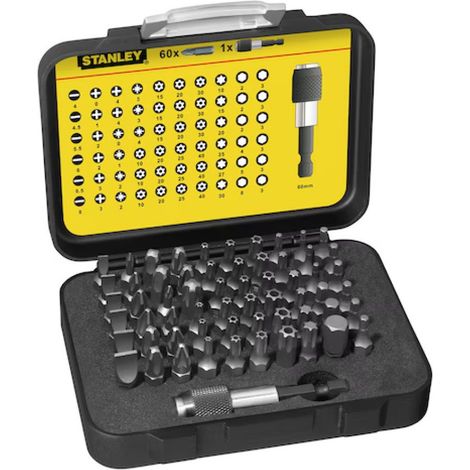 Assortiment de 61 Embout STANLEY + 1 Porte Embout-10 pièces