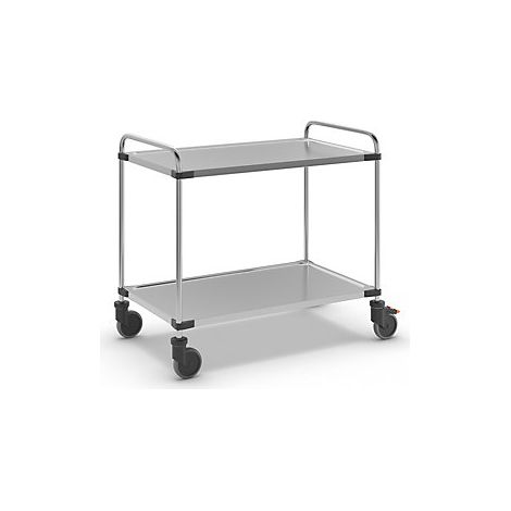 Carrito de servicio de acero inoxidable  con 2 pisos  L x A x H