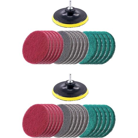 32Pièces de 5 Pouces 3 Couleurs Différentes Peu Puissance Brosse Brosse à Récurer Kit de Nettoyage de Tampon de Récurage (1/5)