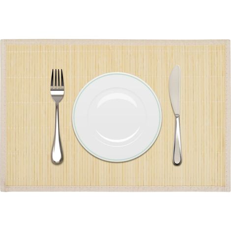 6 Bambus-Platzdeckchen 30 x 45 cm Natur