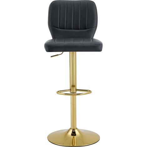 Barhocker höhenverstellbar 62–83 cm, 360° drehbar, Schwarz und Gold (1/5)