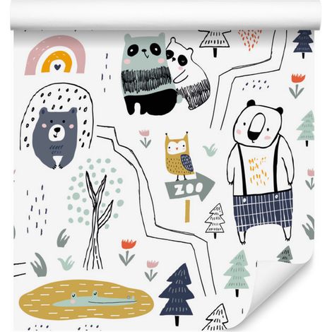 Papier peint animaux sauvages style scandinave pour salon et chambre 50x1000 (1/5)
