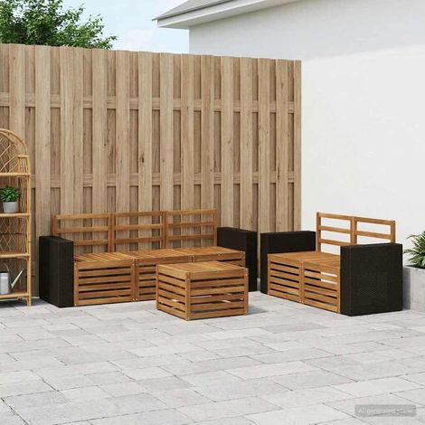 vidaXL Outdoor Sofa Set 6 pcs Natural Solid Acacia Wood (1/5)
