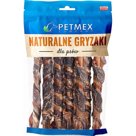 Golosina masticable natural para perros, palitos de colágeno de res con carne Petmex, 10 unidades