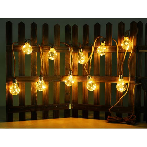 Solarbetriebene LED Outdoor Lichterkette mit 10 Glühbirnen, Länge 5,7 Meter (1/5)