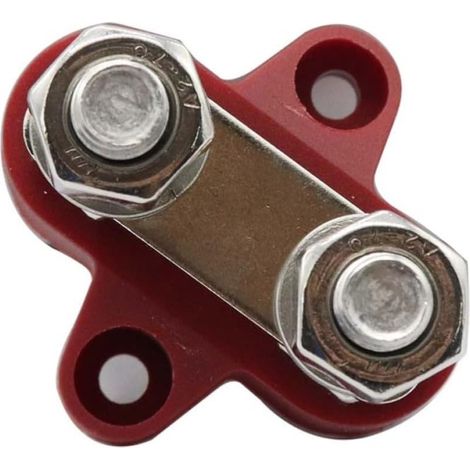 Bloc de Distribution Électrique 48v Double Terminal M8 pour Câbles Lourds  Nylon Fibre de Verre Métal, Forte Résistance Mécanique, pour Autocars et Camping-cars, Couleur Rouge (1/5)