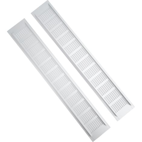 GARRYFIZH Lot de 2 grilles d'aération rectangulaires en alliage d'aluminium pour placard à chaussures, 80 x 500 mm