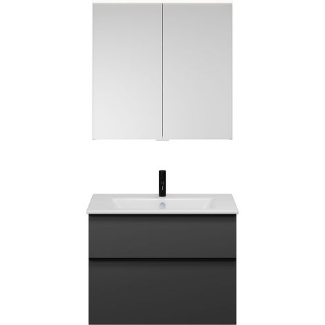 burgbad Eqio Set, compuesto por armario con espejo, lavabo de