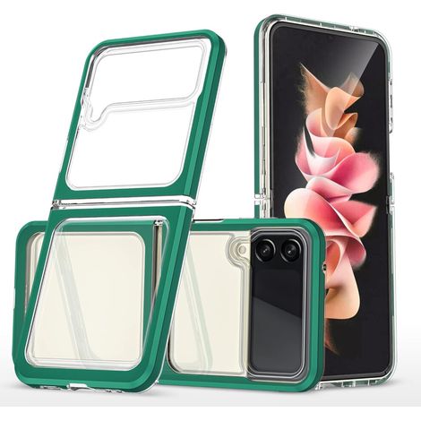 Design élégant et stylé pour Samsung Z Flip 3 5G (2021), design fin, propriétés antibactériennes, cache caméra coulissant, protection d'écran en verre trempé HD. (1/2)