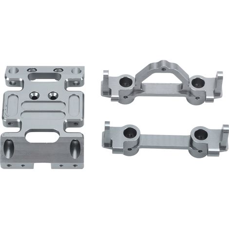 Kit de fixation pour plaque de protection centrale, plaque de transmission en alliage d'aluminium avec supports de pare-chocs avant et arrière pour voiture RC crawler SCX10 1/10 (1/5)