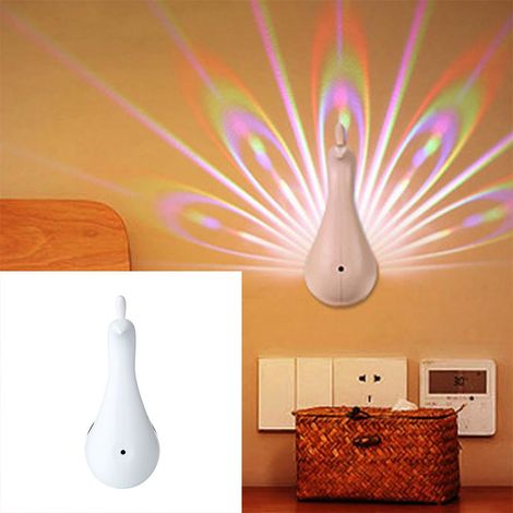 Veilleuse LED paon, projecteur d'éclairage décoratif blanc, 78190110mm, télécommande de lumière moderne, colorée (1/5)