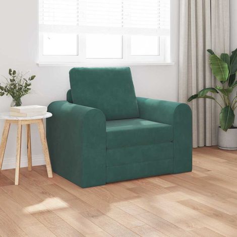 Divano letto Verde Scuro 98 x 71 x 83 cm Velluto vidaXL (1/5)