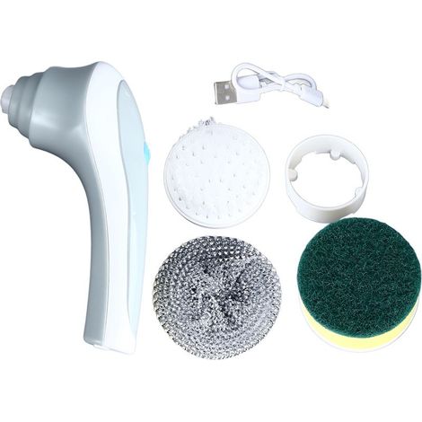 Brosse Rotative - Sans Fil - 1200 mAh - Pour Nettoyage Sols Carrelage Vitres Salle De Bain - 3 Embouts - 288 g (1/4)