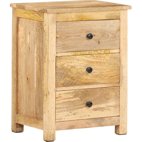 Comodino con 3 cassetti 45 x 35 x 60 cm legno di mango DEC033020
