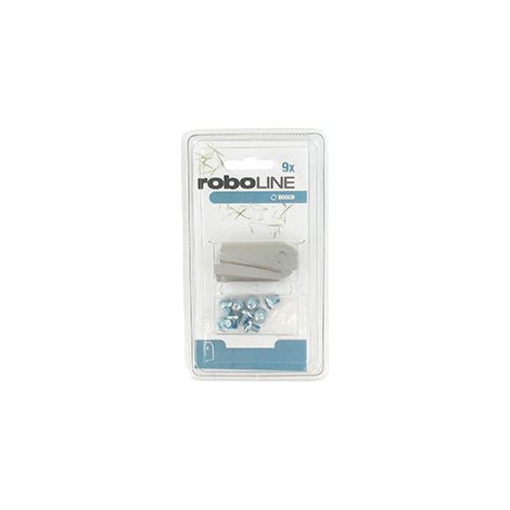 Blister Contenant 9 Lames Pour Robots Bosch Indego 800, Indego 1000, Indego 1000 Connect, Indego 1100 Connect, Indego 1200 Conne