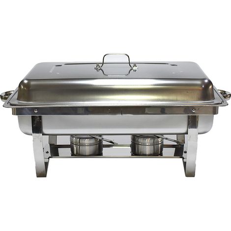 Chauffe-plats pour buffet avec 2 plateaux, plat chauffant, ensemble buffet, chauffe-plats en acier inoxydable pour hôtels et restaurants (1/5)